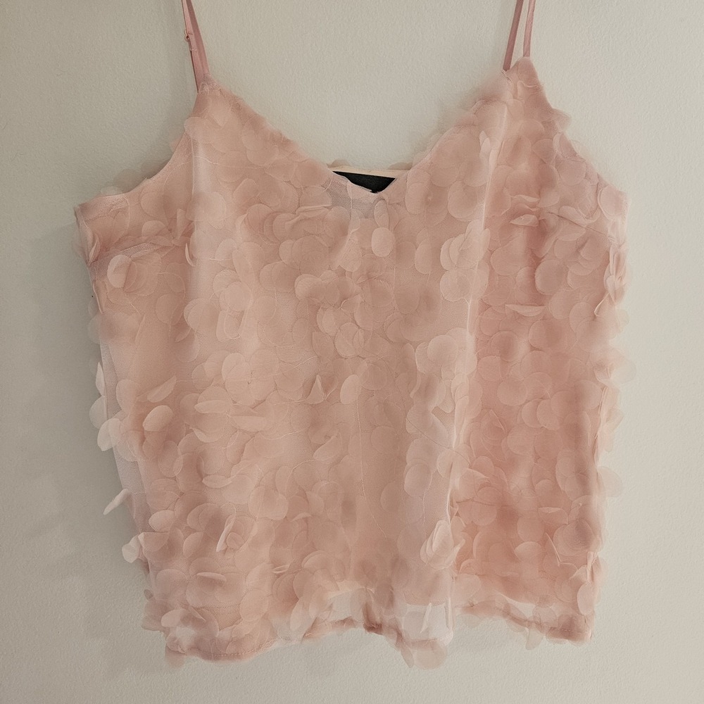 Anthropologie Sunday In Brooklyn Applique Ruffle TankTop Romantic Fairycore Chic
